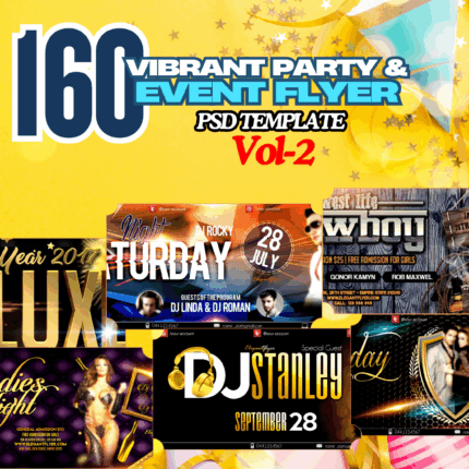 Vol-2 - 160 - Vibrant Party & Event Flyer PSD Eye-Catching & Editable Design