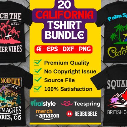20 California-T-Shirt-Bundle