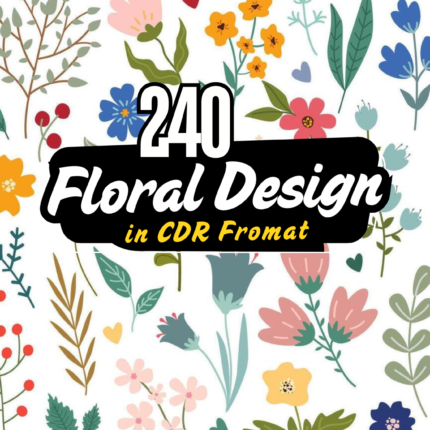 240 Editable Floral In CDR Tenplate Bundle High-Quality Vector Designs for Instant Download