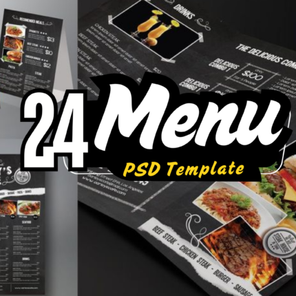 24 Menu PSD Templates  Burger, Fast Food, Restaurant, Seafood & More Designs for Delicious Offerings